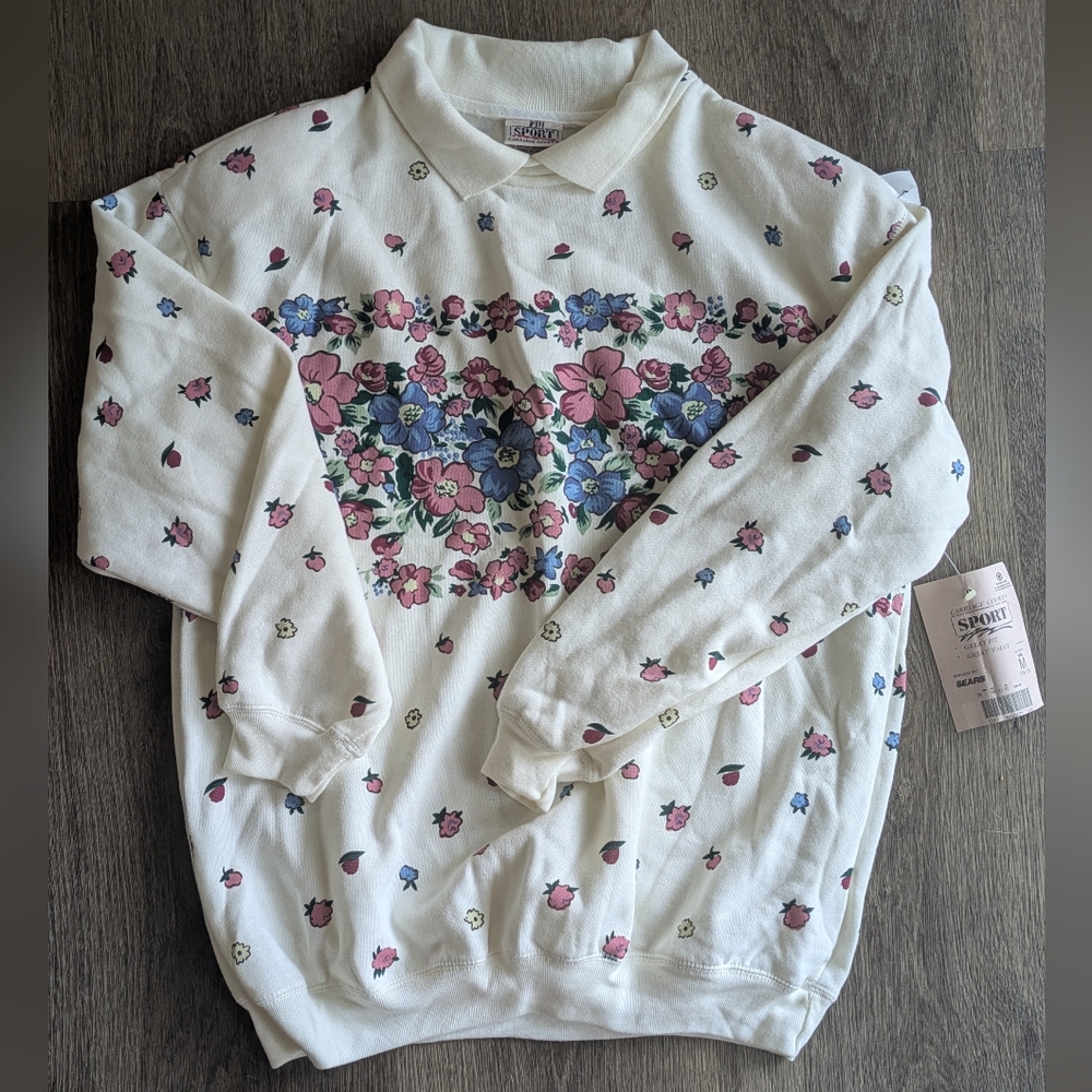 NWT Vintage Sears Carriage Court Floral Sweater